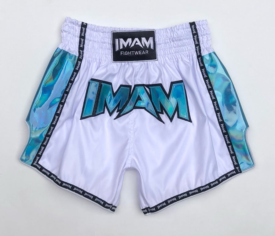 Muay Thai Holographic Shorts (White)